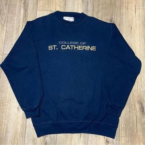 Vintage Made in USA M. J. Soffe Navy Pullover Crewneck Sweater Men’s Size Large